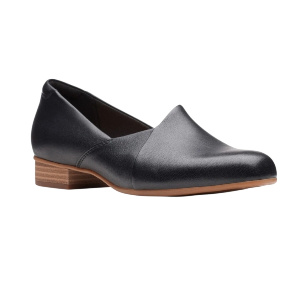 Clarks Juliet Palm Slip On Leather Pumps Office Attire Shoes Black Sz 8 Women's